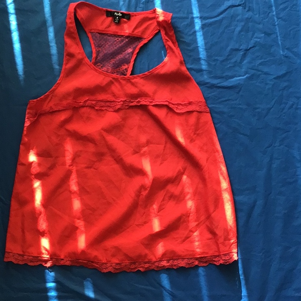 Red chiffon top